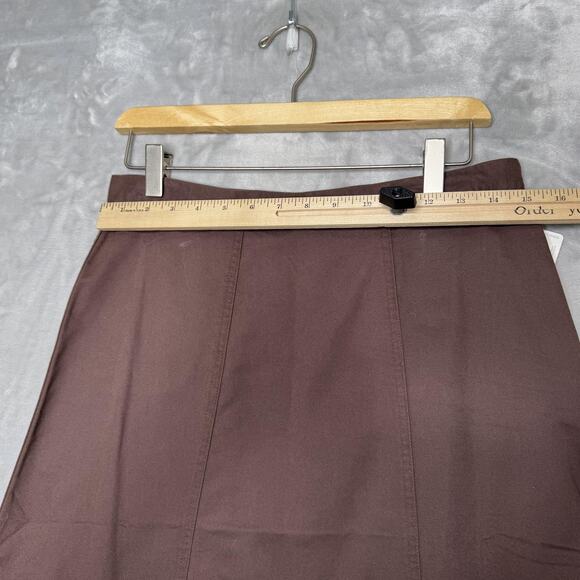 L.L.Bean Skirt Womens 10 Brown A-Line Midi Twill Tencel Lyocell NEW Modest - Picture 6 of 8